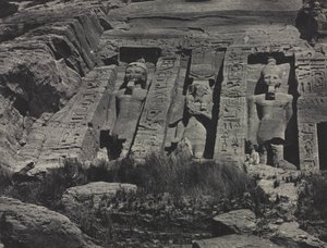 哈特尔岩石切割庙的南部部分，阿布辛贝，1850年。 作者 马克西姆·杜营