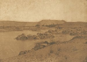 1849-50年，在阿斯旺和菲莱之间，从西边拍摄的第一条大白鲨的景色。 作者 马克西姆·杜营