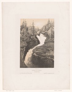 科特雷附近 Cerisey 水域的景观 Cascade de Cerizet (Cauteretz)（物体上的标题）