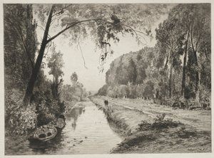 圣马克西蓬桥运河c。 1878年。 作者 马克西姆·拉兰（Maxim Lalanne）