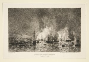 波尔多港的火灾（Incendie dans le port de Bordeaux） 作者 马克西姆·拉兰（Maxim Lalanne）