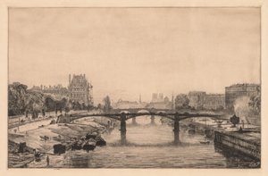 巴黎，协和桥上的风景，1866年。 作者 马克西姆·拉兰（Maxim Lalanne）
