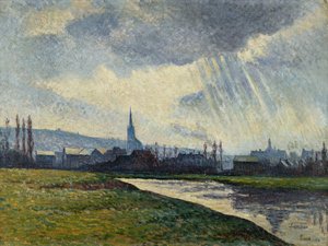 Couillet，Charleroi，沿河景观； Couillet，沙勒罗瓦，《河边风景》，1896年
