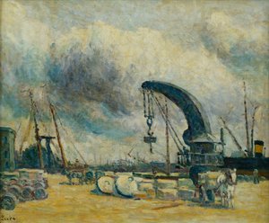 港口，Quai a Schiedamm，1907年 作者 马克西米利安·卢斯（Maximilien Luce）
