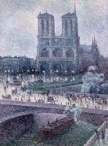 巴黎圣母院，约1900年（布面油画） 作者 马克西米利安·卢斯（Maximilien Luce）
