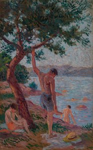 圣特罗佩，松树林下的沐浴者 作者 马克西米利安·卢斯（Maximilien Luce）