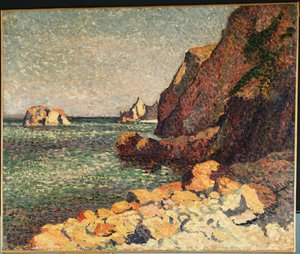 海洋和岩石，阿盖，1893年 作者 马克西米利安·卢斯（Maximilien Luce）
