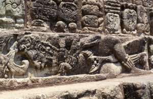 象形文字楼梯台阶的囚徒，Copan，经典晚期（600-900）c.760 AD