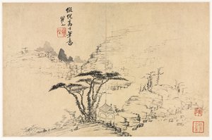 模仿古代大师的各种风格的风景画 作者 梅青