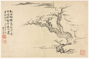 仿照古代大师的各种风格的风景画，1690年。 作者 梅青