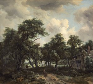 树丛中的小屋，约1664年。 作者 迈德特·霍贝玛