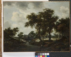 水磨坊（特雷弗风景）（布面油画） 作者 迈德特·霍贝玛