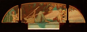 Allegorie des Herbstes (Satyrmusik mit einer Doppelauloi blasenden Nymphe) 作者 梅尔基奥·莱希特