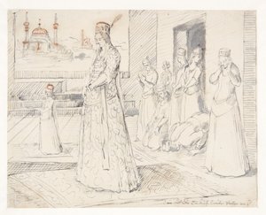 一群祈祷的土耳其妇女 作者 梅尔基奥尔（Melchior Lorck）