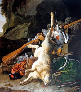 死亡游戏的静物（布面油画） 作者 Melchior de Hondecoeter