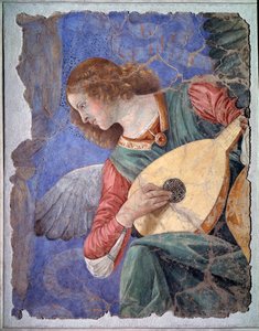 天使弹奏琵琶，约 1480 年（独立壁画） 作者 Melozzo da Forli