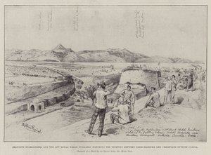 Seaforth Highlanders和第23届皇家威尔士Fusiliers观看了Candia之外的Bashi-Bazouks和基督徒之间的战斗 作者 梅尔顿·普里尔