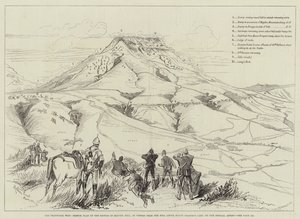 德兰士瓦战争，Majuba山战役的草图计划，从Mount Prospect营地上方的山上看