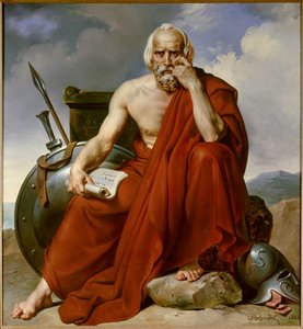 斯巴达立法者莱库格 (Lykourgos) 的肖像。 Merry Joseph Blondel (1781-1853) 的绘画