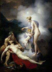 金星在艾涅阿斯的伤口上浇上香膏，c。 1805-1810年。 作者 快乐的约瑟夫·布朗德尔