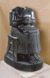 Gudea王子（公元前2170-2130）作为建筑师的无头雕像，来自Telloh（古代Gersu）2100-2000 BC（闪长岩）