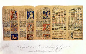 德累斯顿法典片段的副本显示玛雅天文计算 作者 墨西哥学校