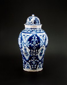 塔拉韦拉罐子，十九世纪末（彩釉釉陶） 作者 墨西哥学校
