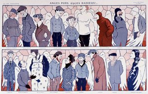 大量著名飞行员作为天使（肖像画廊） - 在“”La Vie Parisienne””1909 年 12 月 11 日。