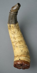 粉末号角，1785（号角和木头） 作者 迈克尔·杏仁