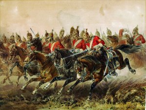 巴拉克拉瓦战役中轻骑兵的冲锋 - 海斯，迈克尔-安杰洛（1820-1877） - 1854 - 纸上水彩 - 31,2x40,4 - 私人收藏