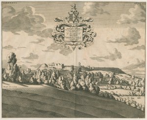 Tutbury城堡-远景：铜版画，编号[c 1686] 作者 迈克尔·伯格斯