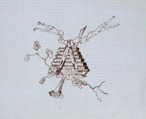 来自迈克尔-法拉第剪贴簿的图画（纸上笔墨）。