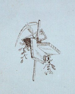 来自迈克尔-法拉第剪贴簿的图画（纸上笔墨）。 作者 迈克尔·法拉第
