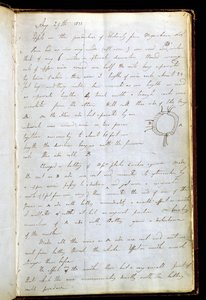 迈克尔-法拉第 1831 年 8 月 29 日日记中记录他发现电磁感应的一页（纸张上的钢笔和墨水） 作者 迈克尔·法拉第