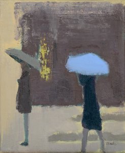 蓝伞》，2017 年（亚麻布油画） 作者 迈克尔·G·克拉克