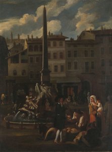 罗马纳沃纳广场的市场景象 作者 Michael Sweerts（男）