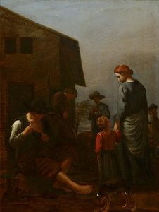 农民家庭与男子从自己移除跳蚤，1656-60 作者 迈克尔·斯威特斯