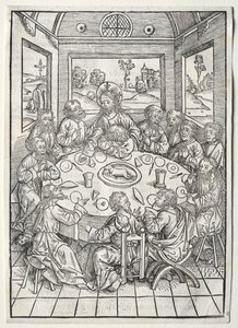 百宝箱：最后的晚餐，1491年。 作者 迈克尔·沃尔吉姆特
