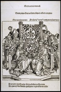 教宗庇护二世和德国皇帝腓特烈三世之间的会面，约1493年。