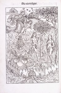 亚当和夏娃在伊甸园，1491年 作者 迈克尔·沃尔格姆斯
