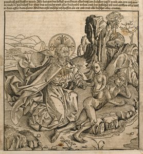 父神在亚当的肋骨上创造夏娃，来自Hartmann Schedel（1440-1514）的&39;Liber Chronicarum&39;的插图，于1493年在纽伦堡出版