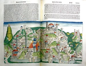 耶路撒冷被摧毁的城市，由纽曼堡纪事报（Hartmann Schedel，1440-1514）摧毁，于1493年出版