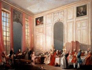 与孔蒂王子在圣殿举行的英国茶会》，1766年