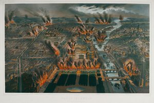 公社：1871 年 5 月 24/25 日夜巴黎大火......（雕刻）