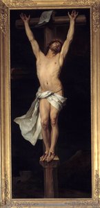 基督在十字架上。 在十字上插入“INRI”。 米歇尔·弗朗索瓦·丹德雷·巴登（或 Dandre-Bardon 1700-1783）的绘画。 普罗旺斯地区艾克斯圣灵教堂