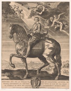 埃佩尔农公爵 Bernard de Foix de la Valette 的骑马肖像 作者 来自 Epernon 的 Bernard de Foix de la Valette