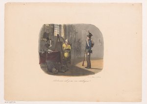 士兵在画室为画家做模特
画家，你能把我写出来吗？(物体上的标题） 作者 米歇尔·穆罗