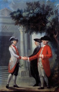 法国大革命：“三个秩序的联盟”。 代表教士、贵族和第三国（第三国）。 自由Maconery的符号显示在左边。 米歇尔·尼古拉斯 (Michel Nicolas) Perseval 的绘画 ( 作者 米歇尔·尼古拉斯·佩尔塞瓦尔