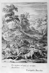 Actaeon变成一只鹿，被他的猎犬吞噬，1655年