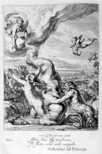 阿雷修斯（Arethusa）受阿尔弗斯（Alpheus）追捧并变成喷泉，1655年